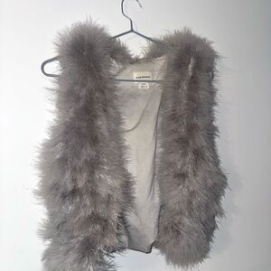 Club Monaco Gray Fur Vest